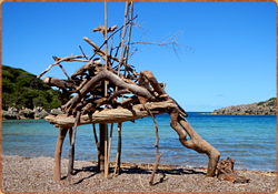 driftwoodart Holzskulptur Strand Meer